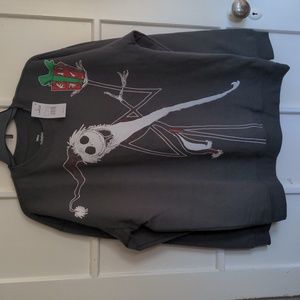 Tim Burton Nightmare Before Christmas Gray Sweatshirt Size Large